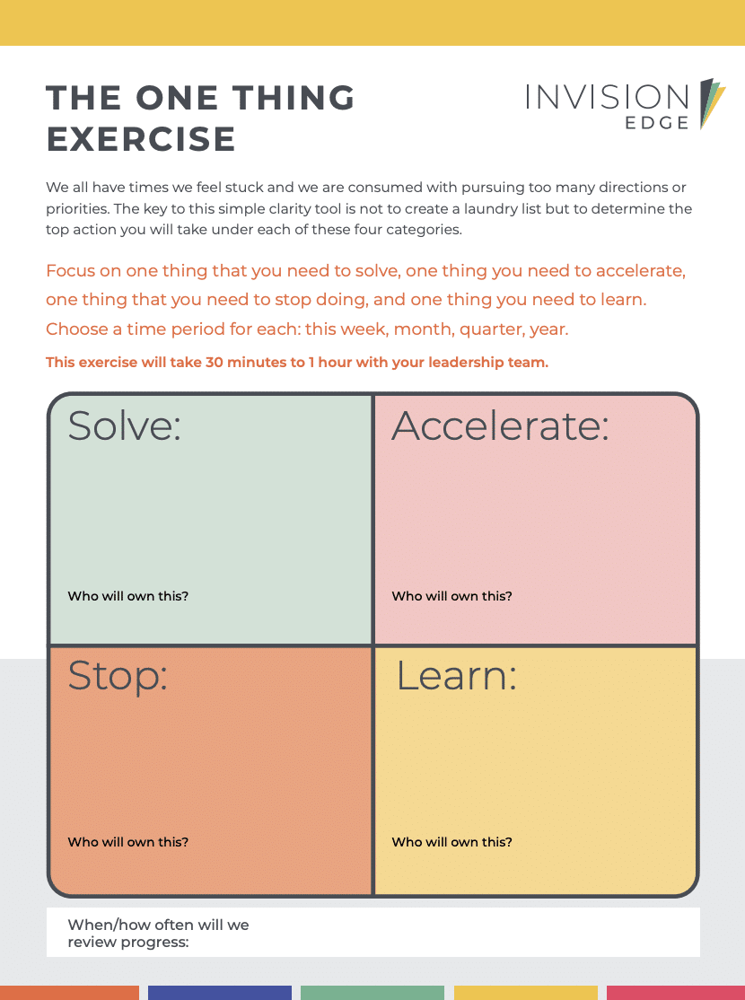 One Thing Exercise